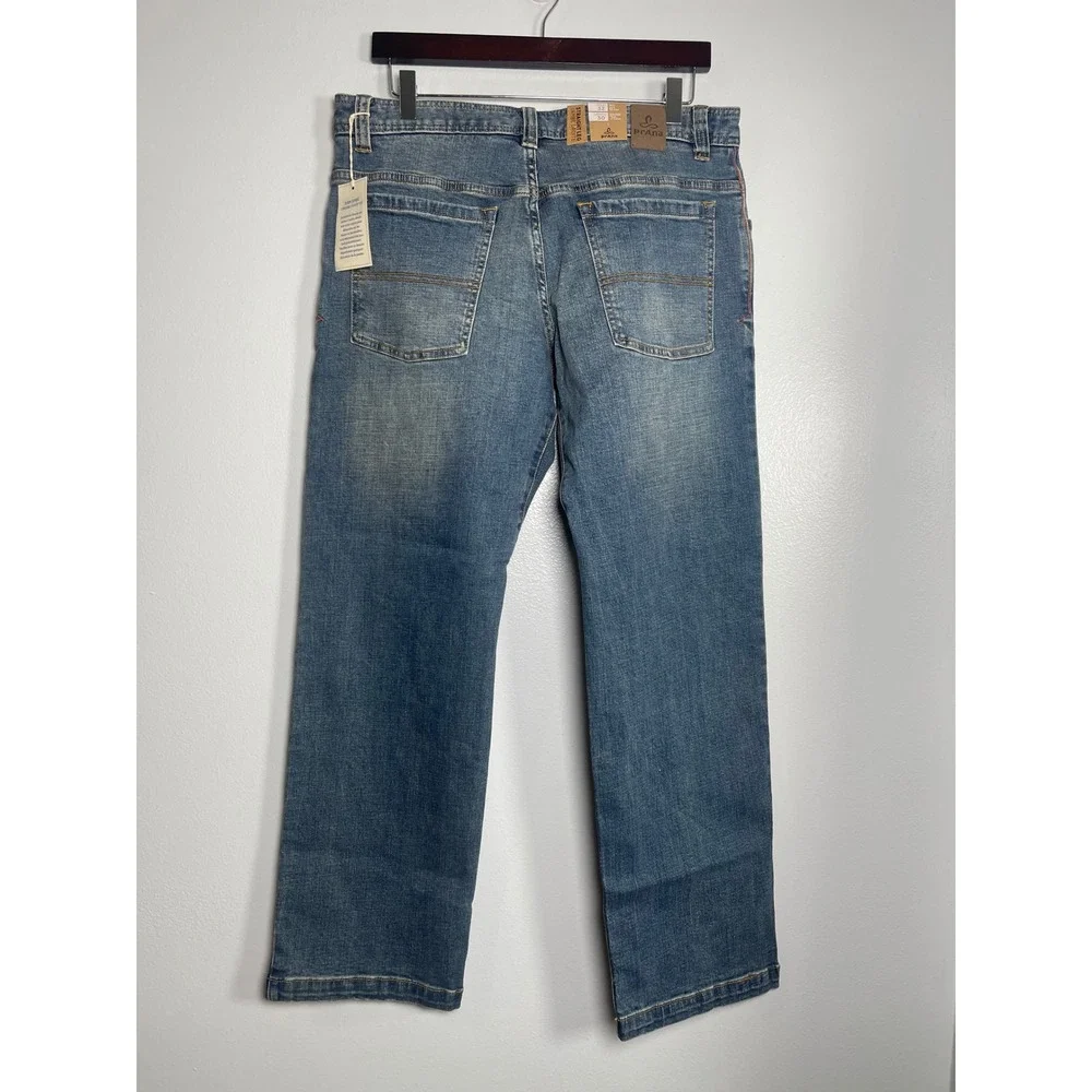 PRANA Axiom Straight Leg‎ Jeans 32x30 Antique Stone Wash NEW Outdoors Rugged
